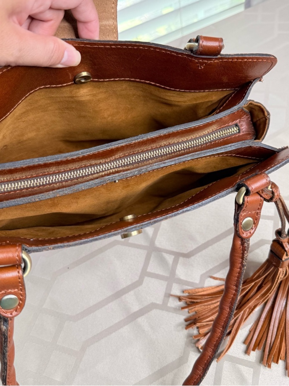 Patricia Nash My European Trip RIENZO Leather Satchel Bag - Picture 8 of 12